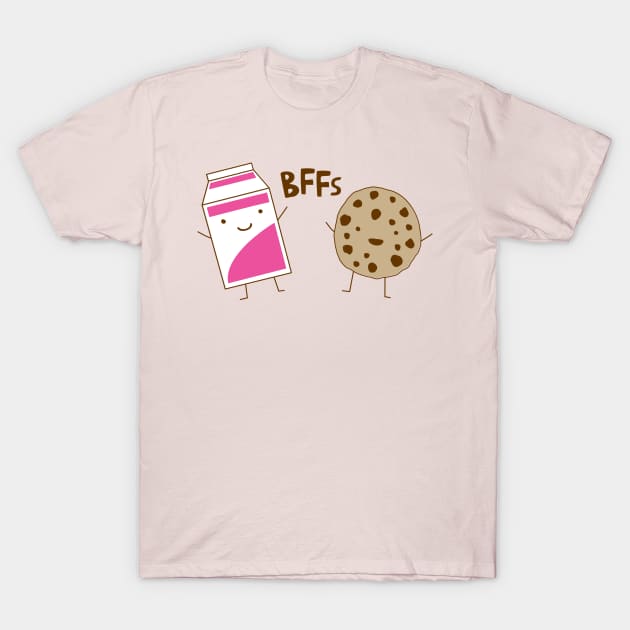 Bffs Milk and Cookie T-Shirt by toddgoldmanart